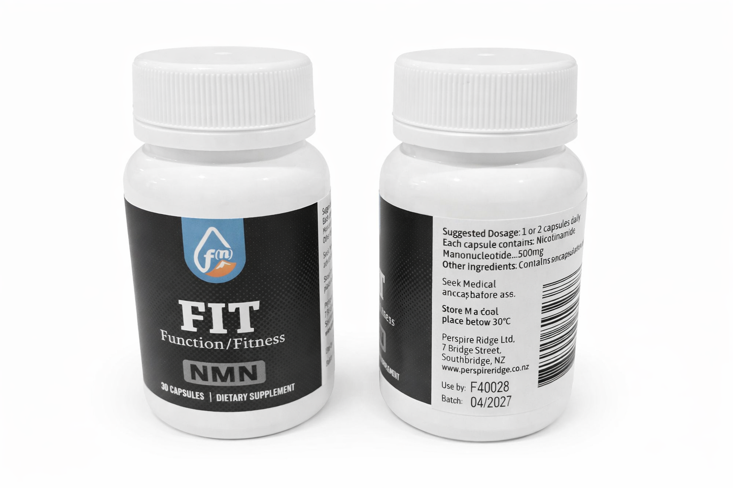 2 Piece Bundle - FIT, 30 Capsules, 500mg NMN - (incl freight)